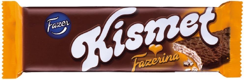 4 Bars x 55g of Fazer Kismet Fazerina - Original - Finnish - Milk Chocolate - Wafer with Orange Truffle Filling
