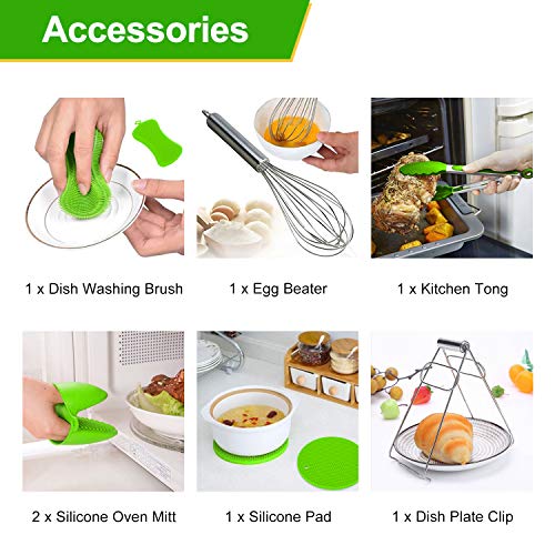 PentaQ 24 Pieces Instant Pot Accessories Kit for 8 Quart Instapot, Pressure Cooker Accessory Set Compatible with 6 Quart, 2 Egg Rack, 2 Silicone Oven Mitt