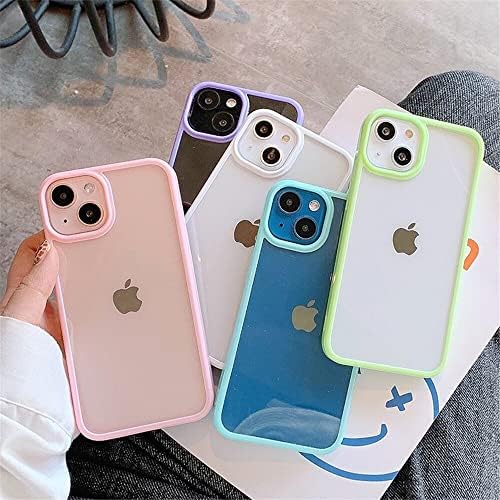 OWM iPhone 13 Case Clear Back Transparent Bumper Protective Shockproof Silicone Slim Phone Cover Case for iPhone 13 (Pink)