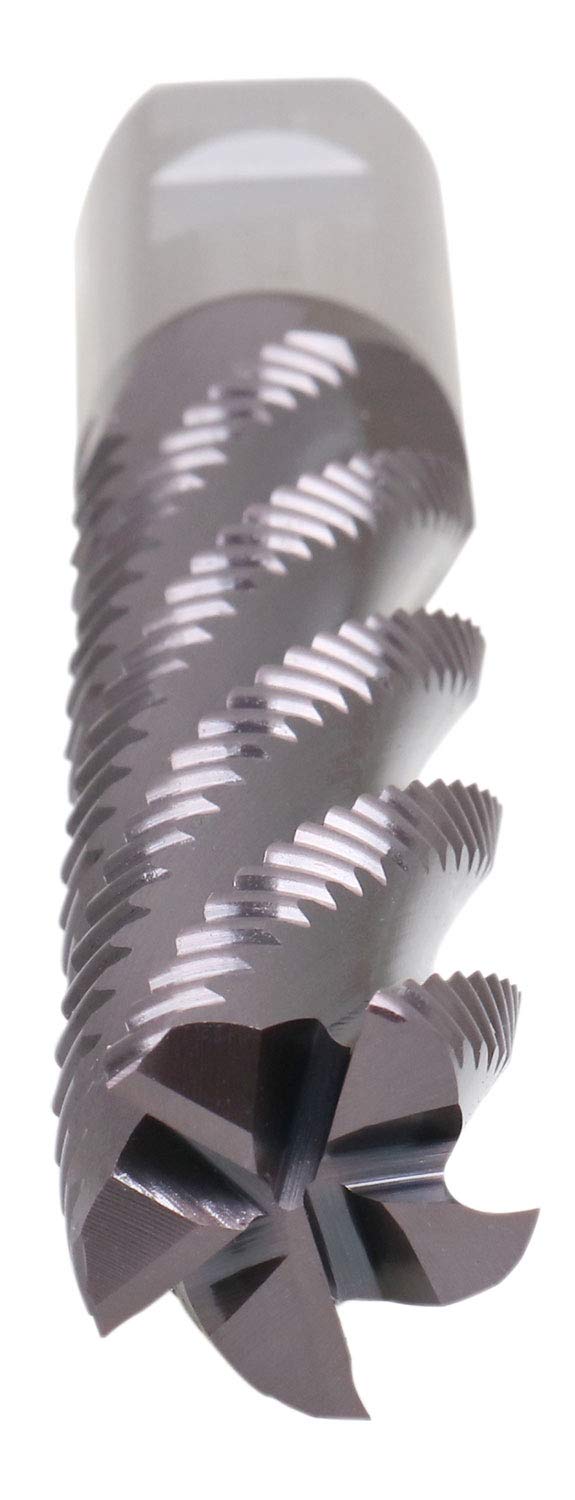 Accusize Industrial Tools Standard Tooth M42 8% Cobalt Tialn Roughing End Mill, 1'' by 1'' by 4'' Flt Length, 1102-0114