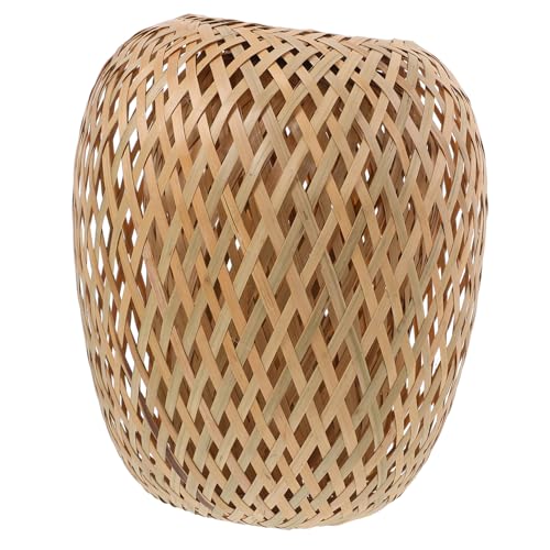Alipis Pantalla De Bambú Zen Pantalla Tejida Para Luz De Mesa Lámpara De Mimbre Pantalla De Lámpara Tejida Condujo Pantallas De Lámpara De Ratán Decorativo Tejido De Bambú