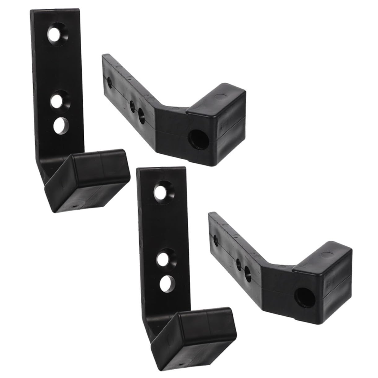 BESPORTBLE Supporto Muro per Bilancieri 4 Pezzi in PC Nero, Ganci per Barra Manubrio, per Palestra Domestica e Uso Commerciale in Garage