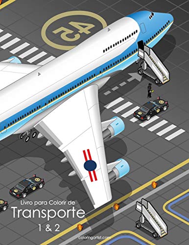 Livro para Colorir de Transporte 1 & 2 (Portuguese Edition)