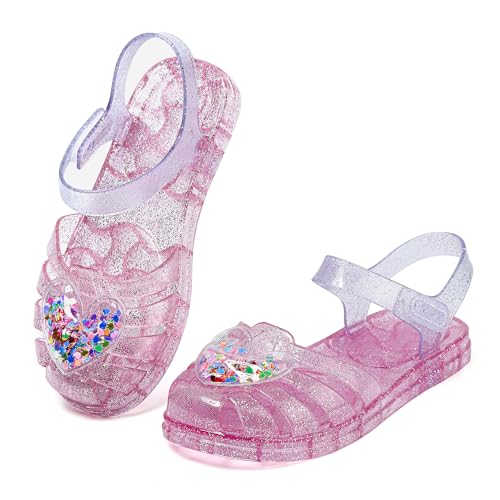 Jelly Sandals Girls Soft Sole Princess Costume Summer Dress Sandals Closed Toe Comfortable for Toddler Little Kid Big Kid