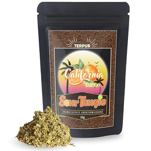 Terpen Tee Sour Tangie | TERPUR Herbal Mix 10g Kräutermischung mit pflanzlichen Terpenen aromatisiert | im Zip-Beutel wiederverschließbar