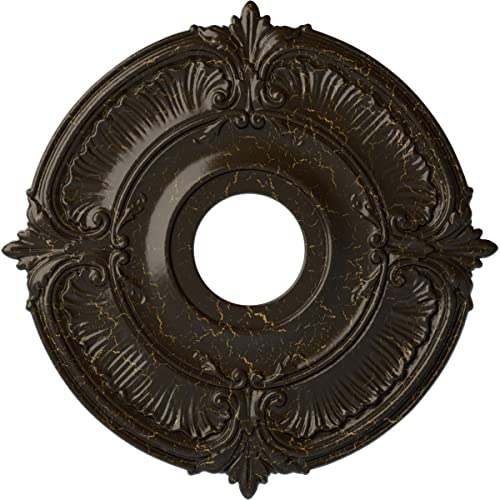 Image of Ekena Millwork CM18ATSHCDecorative Ceiling Medallions Modeled After Original Historical Patterns & Designs, Stone Hearth Crackle