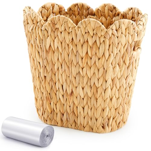 Caneca de basura tejida con forma de concha 3.9 galones