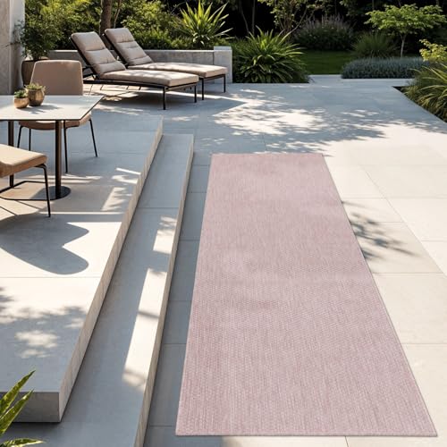 TT Home Teppich Für Outdoor Küchenteppich Balkon Terrasse Unifarbenes Design Modern, Farbe: Rosa, Größe:80x150 cm TT Home Teppich Für Outdoor Küchenteppich Balkon Terrasse Unifarbenes Design Modern, Farbe: Rosa, Größe:80x150 cm