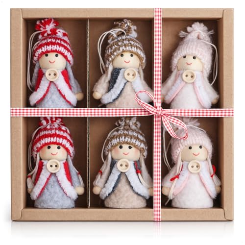 com-four® 6X Premium Weihnachtsbaum-Anhänger Engel -...