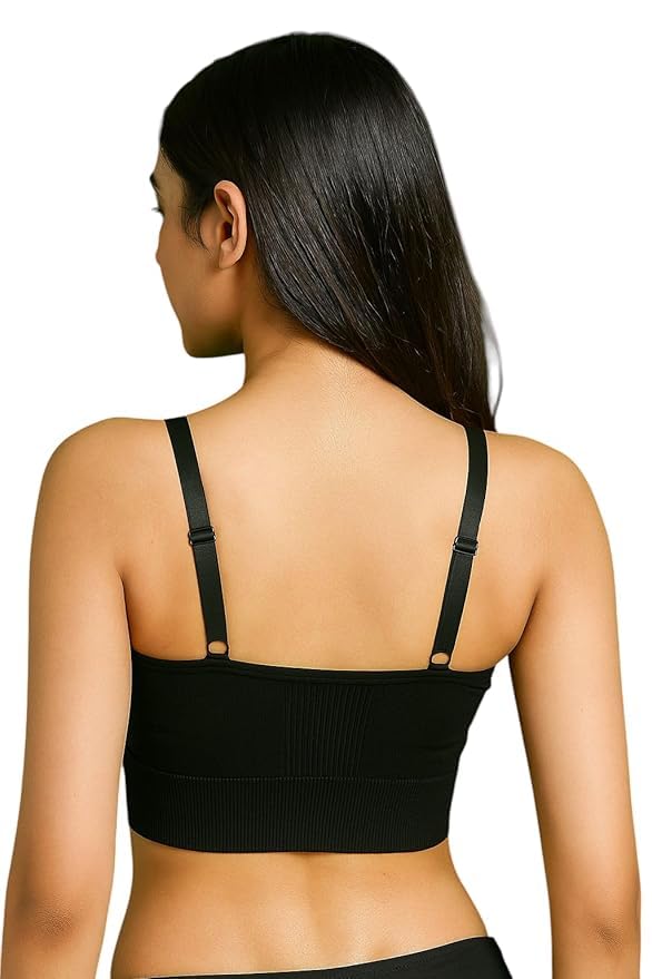 Image of Women's Maternity Nursing Bra, Front Open with Button Closure, Wirefree Padded, Seamless Inner, with Tube Bra,Pack of 1 (Free Size 30,32,34)