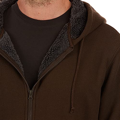 Image of Smith's Workwear Mens Big Men's Sherpa-bonded Thermal Knit Hooded Jacket