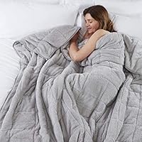 TEDDY FLEECE Weighted Blanket for Adults Soft Sherpa Throw Sleep Therapy Autism Sensory Anxiety Stress Relief Insomnia Sleeping Aid (Silver Grey, Double Size - 125cm x 180cm - 6kg (13lb))