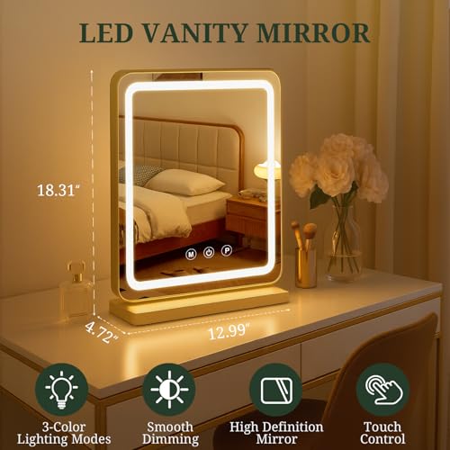 Espejo de Vanidad LED con Iluminación 3 Colores y Control Táctil miniatura 3