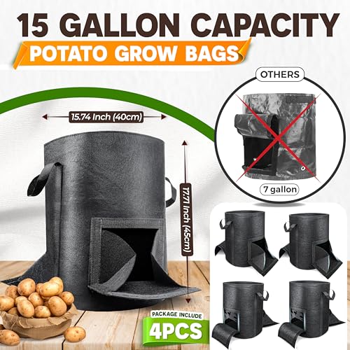 4Pcs 15 Gallon Upgraded Window Bags