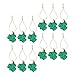 Amosfun 12pcs St Patricks Day Shamrocks Ornament Good Luck Clover Hanging Bauble for Tree Baubles Table Shelf Festival Decorations (Glitter Style)