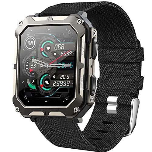 Compatible with PUREROYI Military Smart Watches Bands, Lamshaw Breathable Nylon Woven Fabric Replacement Accessory Strap Compatible with PUREROYI 1.83'' C20 Pro Military/meoonley 1.83'' C20 Pro
