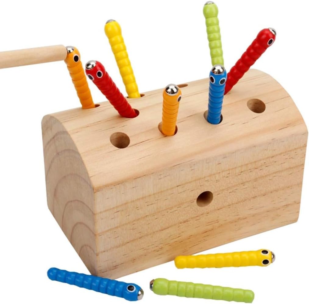 Amazon | Yobuisg 知育玩具 木製 積み木 磁石 ひっつきむし引っ付き虫