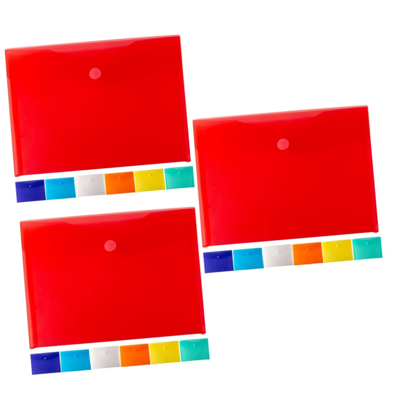 VILLCASE 3 Set Di Cartelle Portadocumenti Per Ufficio Cartelle Portadocumenti Con Bottone Automatico Formato A4 in Plastica Sicura 7 Pezzi*3