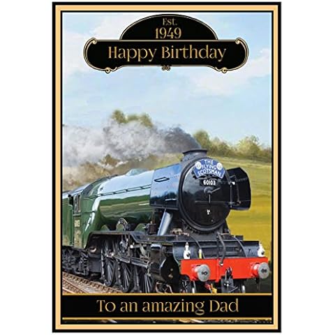 Personalised Steam Train Birthday Card - 2 Designs (The Flying Scotsman) Cover