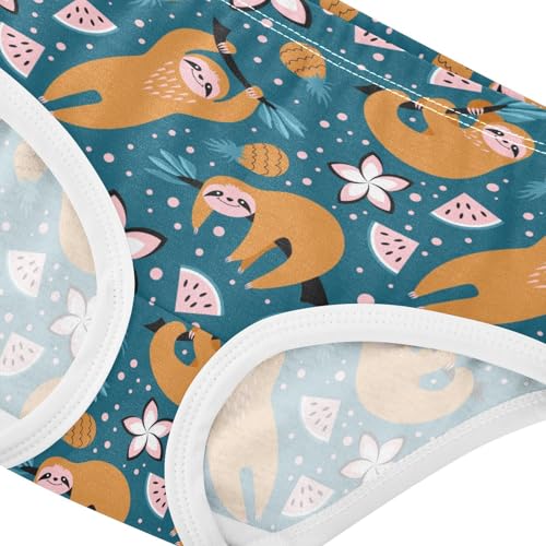 Little Girl Underwear Toddler Panties Kids Undies Cute Sloths Soft Cotton Briefs 2T-8Y4