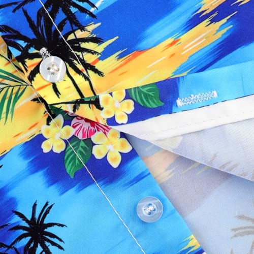 Image of XiaoMoSha Hawaiian Shirts for Boys Button Down Shirt Short Sleeve Shirts Girls Hawaiian Shirt Summer Beach Tops for Kids