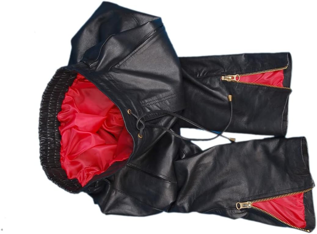 Leather Trens Lambskin Leather Men's Atheletic Black Color Casual, Party Sweat Pant LTSP47