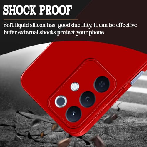 Image of Back Cover for Realme 15x 5G / C85 5G / Narzo 90x 5G | Full Camera Protection | Premium Liquid Silicon Case | Flexible Bumper Case for Realme 15x 5G / C85 5G / Narzo 90x 5G (Red)