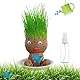 Graskopf Set, Mini Bonsai Gras Kopf Figure Puppen Schön Graskopf Stile Blumentopf Kopf Mit Einer Kleinen Sprühflasche für Desktop Zimmer Home Decorations (Grünes Gras)
