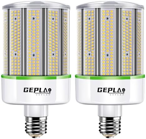 GEPLAD 2-Pack 250W E39 Mogul Base LED Bulb, 5000K Daylight 35000LM LED Corn Light Bulb, 1000Watt HPS/Metal Halide Bulb Equivalent,120-277V