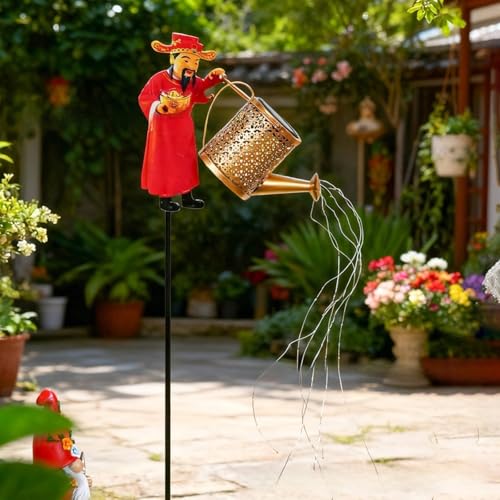 Lámpara solar de metal para iluminar tu jardín con un diseño de la suerte 3