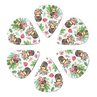 FUCVNPZ Lot de 6 médiators en celluloïd, motif paresseux floral rose, pour guitares acoustiques, électriques, basses ou… - Les Beatles, Paul McCartney, John Lennon, RIngo Starr, George Harrison FUCVNPZ Lot de 6 médiators en celluloïd, motif paresseux floral rose, pour guitares acoustiques, électriques, basses ou… – Image 2