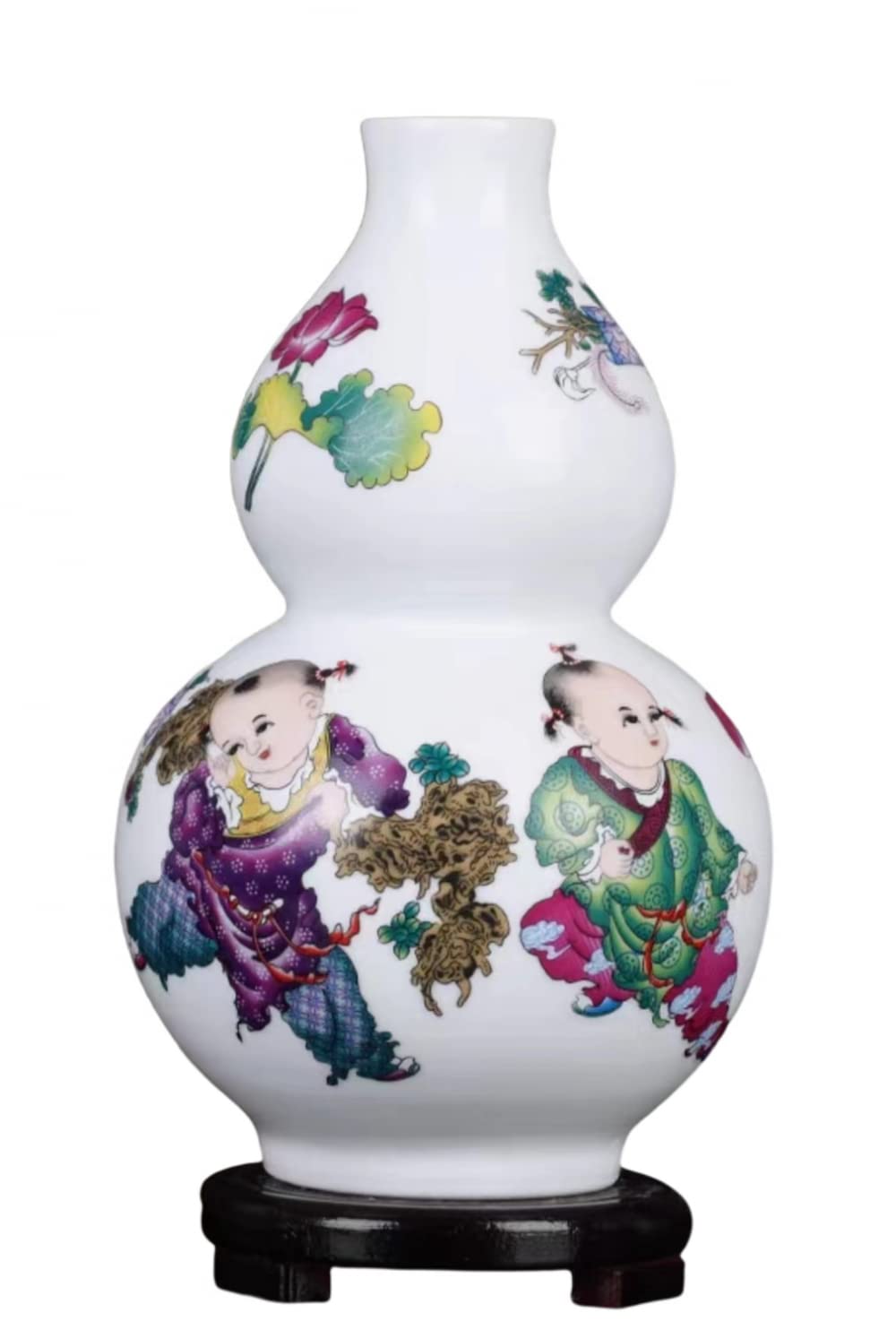SnamicE Ceramic vase,Vintage vase, Chinese Ceramic vase,Chinese Ceramic vase Chinese vase Porcelain Flower vase Chinese Antique Ceramic vases Traditional Decorative Vase-A 22×12cm,White