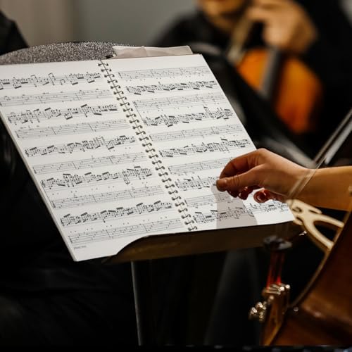 DOMMI Blank Sheet Music Composition Notebook 2 Packs, Manuscript Staff Paper Notebook with 200 Pages 26x19cm, Spiral Bound Music Songwriting Notebook for Songwriters, Musicians, Teachers, Black - Thumbnail 6