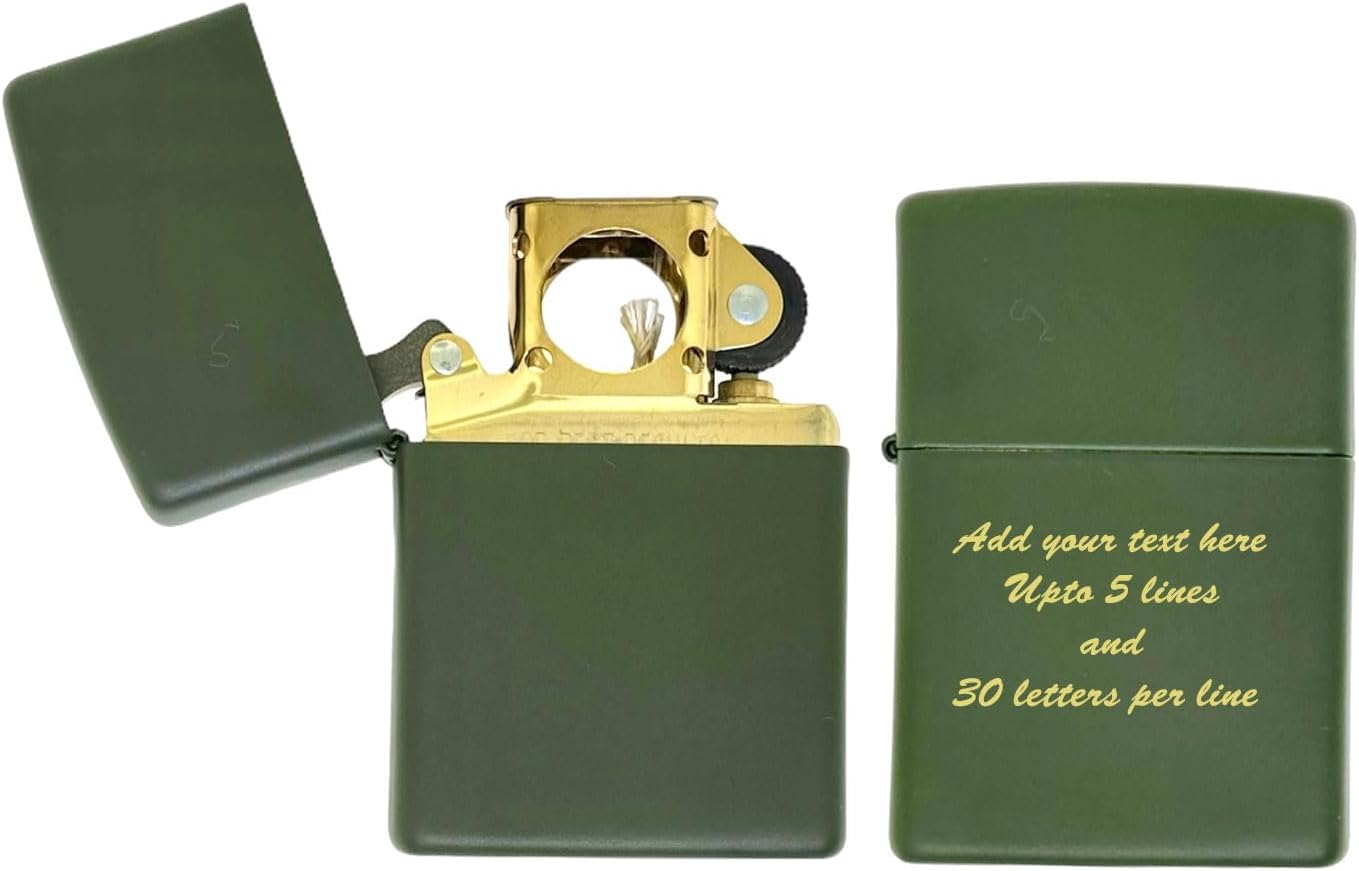 Personalized ZIPPO Classic Pipe Windproof Oil Lighter Engraving (Green)