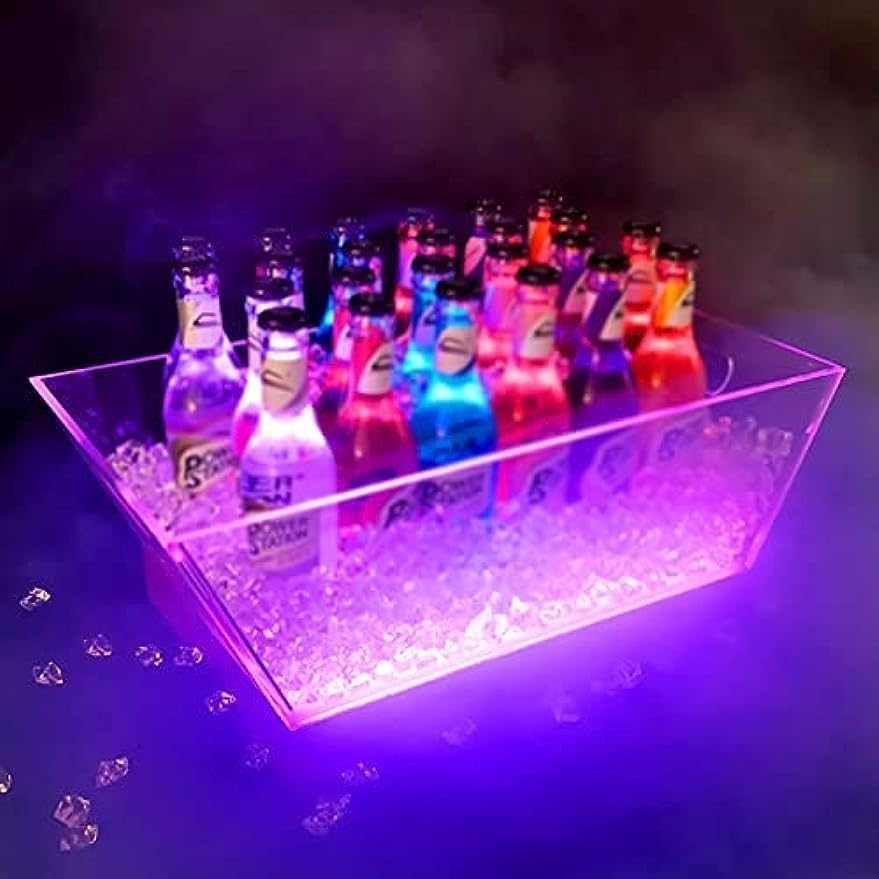 アイスペール インジェクション台形LEDアイスバケット 7色