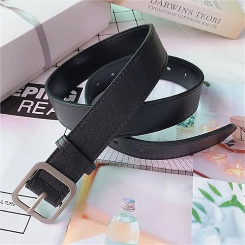 Women's Belts for Jeans PU Leather Belt for Women Square Buckle Pin Buckle Jeans Black Belt Chic Brand Fancy Vintage Strap Female Waistband(Color 2)2