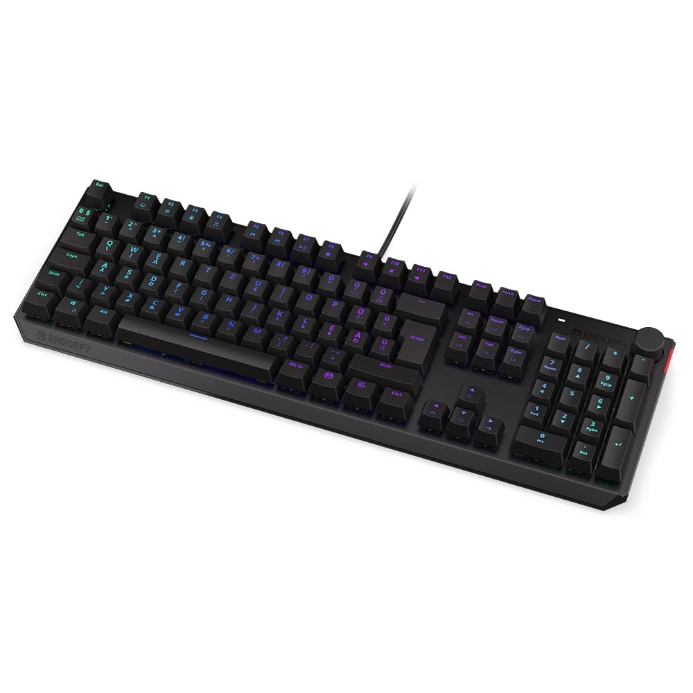 ENDORFY Thock HU Red, switch Kailh Red, tastiera meccanica full size, layout Ungherese, keycaps in ABS, manopola del volume, EY5E010