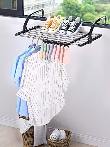 ANEWSIR Radiator Clothes Airer Clothes Drying Rack, Stainless Steel Extendable Foldable Airer Indoor (51-95 cm), Wind-proof Socks Hanger Rack Included.
