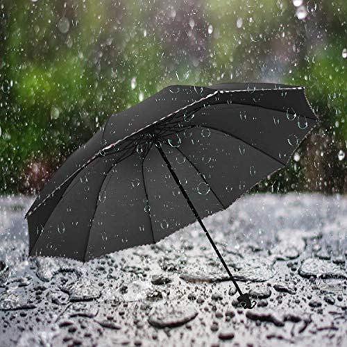 Image of KEKEMI 3 Fold Plain Pipine Umbrella for Men & Women