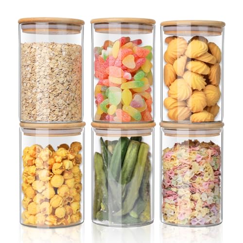 YUNCANG Glass Food Storage Jars (Set of 6)