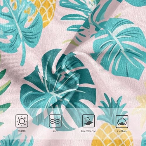 Wusikd Tropical Leaves Girls' Underwear Cotton Pineapples Pink Girls Briefs Soft Toddler Underwear 2T3