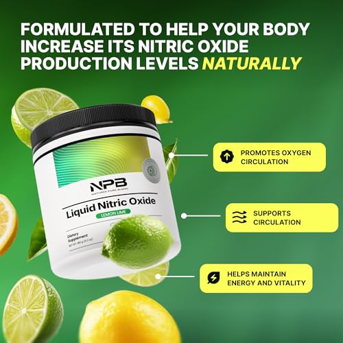Image of Nature's Pure Blend Liquid Nitric Oxide Supplements for Men - L-Arginine Powder - Nitric Oxide Booster & Circulation Supplement - Blood Flow Support, L Arginine and L Citrulline - 5000 MG