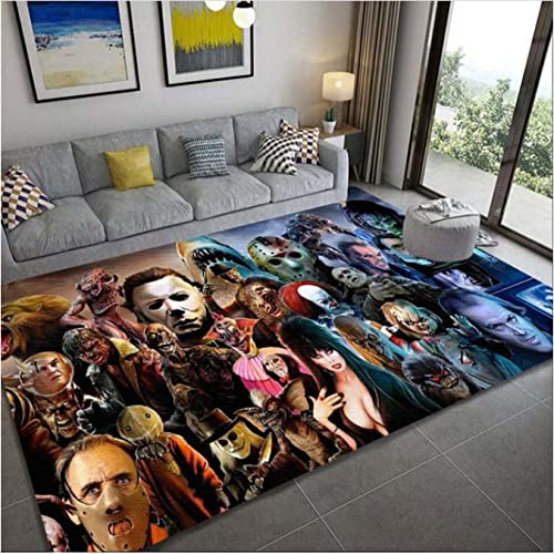 LFRAQY Alfombras de Suelo con Personajes de películas de Terror, alfombras Antideslizantes para Dormitorio y Sala de Estar, alfombras de película 180x280cm