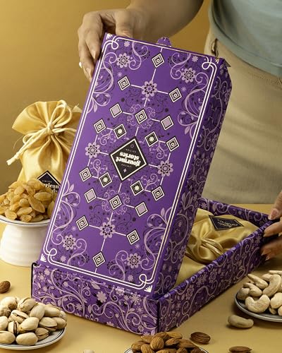 Image of Hyperfoods Diwali Gifts for Family and Friends Dry Fruits Diwali Gift for Employees 400 Grams DryFruit Gift Hamper Corporate Gifts for Employees Dry Fruit Gift Box Dry Fruits Combo Pack