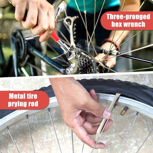 Juego de Llaves de Radios para Bicicleta de 6 Piezas, Herramientas para Truinar Ruedas con Palancas para Neumáticos miniatura 5