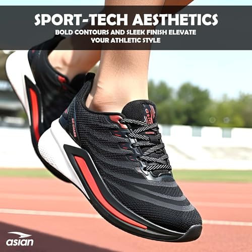 Image of ASIAN Powerplay-25 Men's Running Shoes | Knit Mesh Upper Lightweight Shoes | Memory Foam Technology | Premium Athletic Sneakers for Sports & Gym