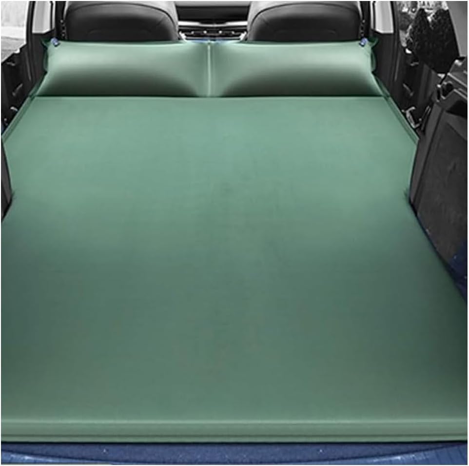 IONZS Car Double Airbed for Land Rover Defender Discovery 3 4 5 Range Rove Evoque Freelander,Blow Up Bed Inflatable Camping Mattress,Sleeping Mat Self Inflating Built In Pillow,A/Green