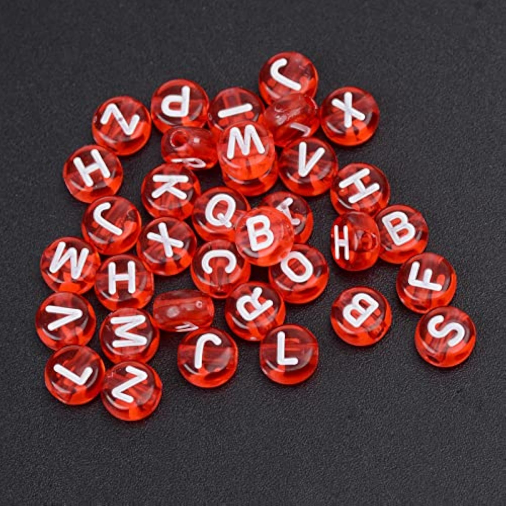 2x200Pcs Round Acrylic Beads for Handmade Key Chains