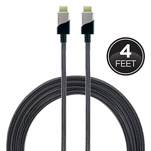 GE Premium HDMI Cable, Ethernet, 4 Feet, Ultra HD, Full HD 1080P, HDR