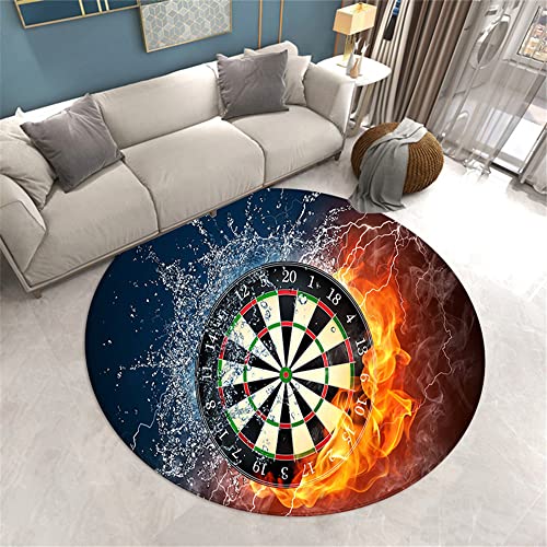 Morbuy Tappeto Salotto Rotondo Grande Treccia, retrò Mandala Stampa Grandi Moquette Antiscivolo, Soggiorno Bambini Camera da Letto Decorazione Domestica Tappeti (60cm,Giallo